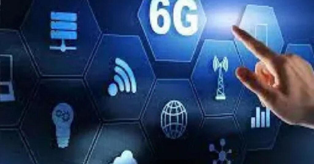 Illustration showing 6G technology network speed, advanced features, and future potential compared to 5G.