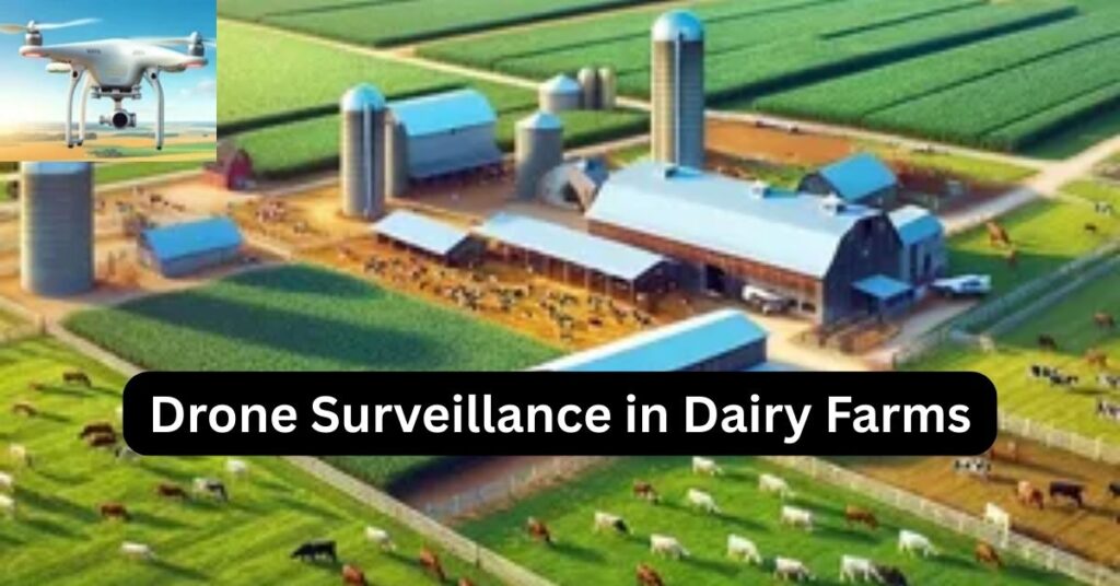 Drone monitoring cattle herd from sky for health tracking