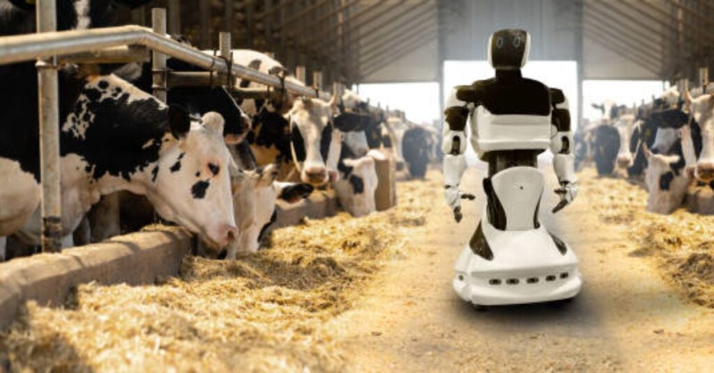 Smart dairy farm using AI-powered robotic milking system